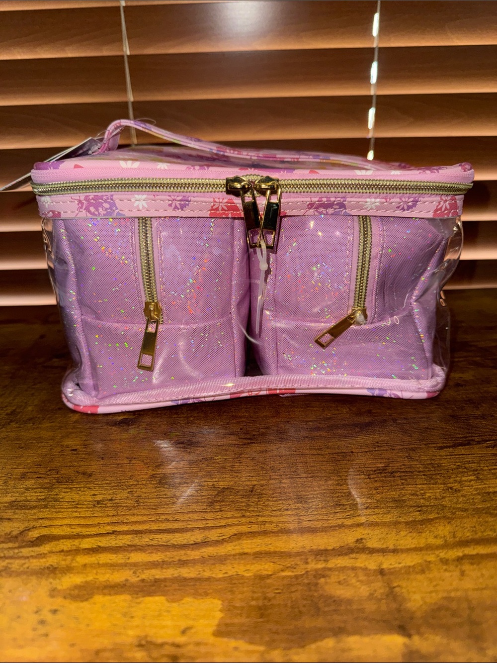 Above The Sky 3 piece Cosmetic Train Case Butterflies/Iridescent